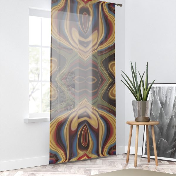 Lipnotic Kaleidoscope Background 04 - Single Panel Sheer Window Curtain (1 Piece) - Image 2