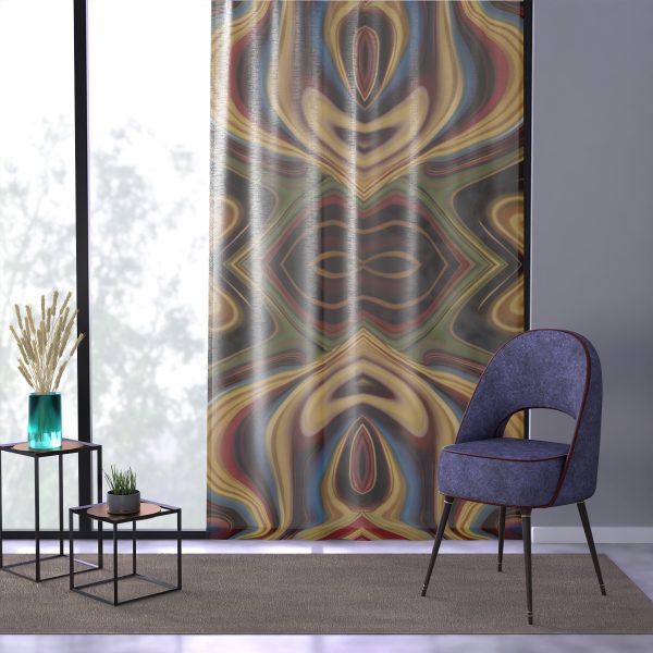 Lipnotic Kaleidoscope Background 04 - Single Panel Sheer Window Curtain (1 Piece) - Image 3