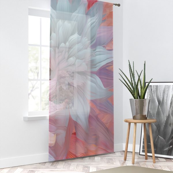 Pastel Fantasy Baroque Floral 03- Right Side Sheer Window Curtain (1 Piece) - Image 2