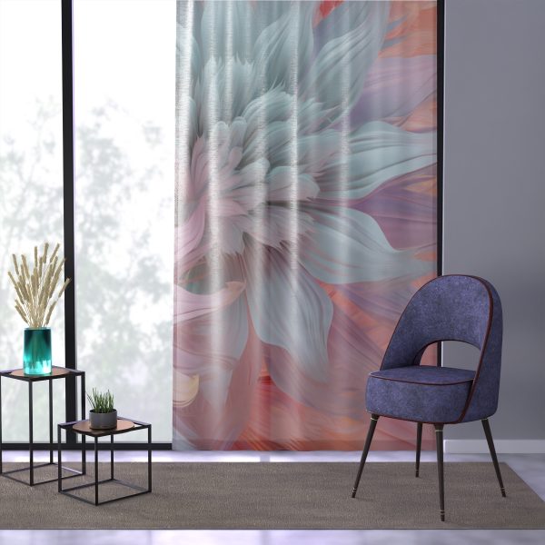 Pastel Fantasy Baroque Floral 03- Right Side Sheer Window Curtain (1 Piece) - Image 3