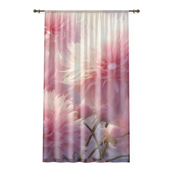 Rise and Shine Powder Puffs - Single Panel Sheer Window Curtain (1 Piece)