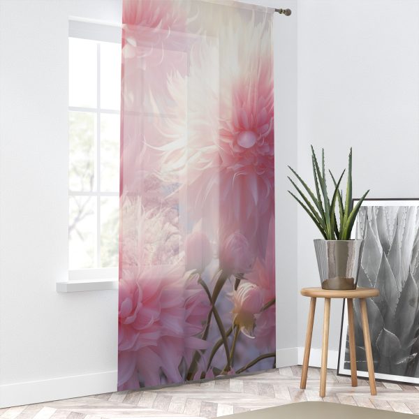 Rise and Shine Powder Puffs - Single Panel Sheer Window Curtain (1 Piece) - Image 2