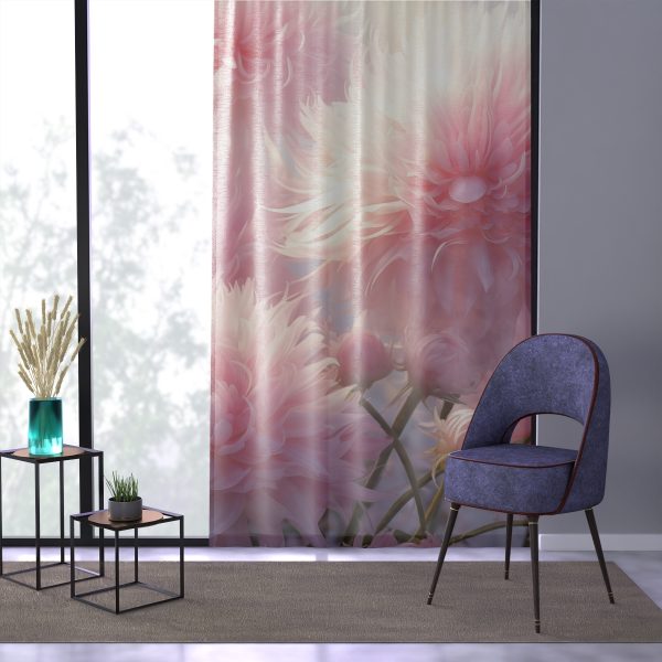 Rise and Shine Powder Puffs - Single Panel Sheer Window Curtain (1 Piece) - Image 3