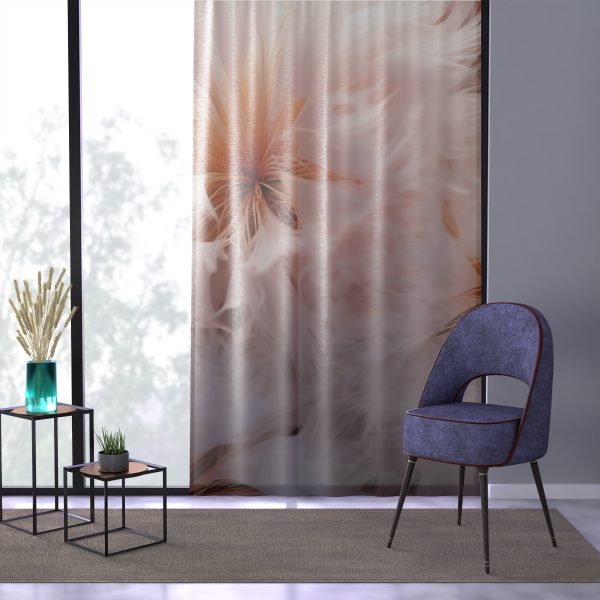 Soft Fantasy Feather Puffs - Single Panel Sheer Window Curtain (1 Piece) - Image 3