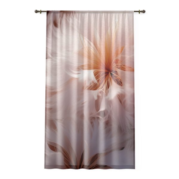 Soft Fantasy Feather Puffs - Left Side Sheer Window Curtain (1 Piece)