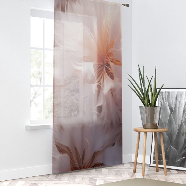 Soft Fantasy Feather Puffs - Left Side Sheer Window Curtain (1 Piece) - Image 2