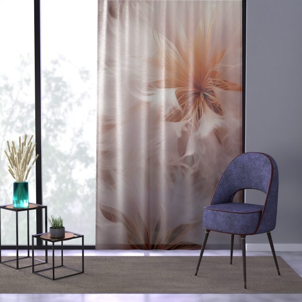 Soft Fantasy Feather Puffs - Left Side Sheer Window Curtain (1 Piece) - Image 3