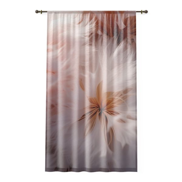 Soft Fantasy Feather Puffs - Right Side Sheer Window Curtain (1 Piece)