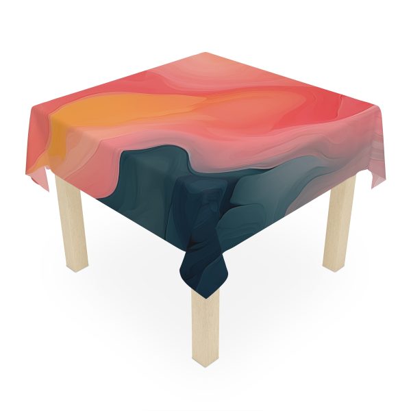 Aqueous Expression in Navy and Peachy Pastels 02 - Tablecloth