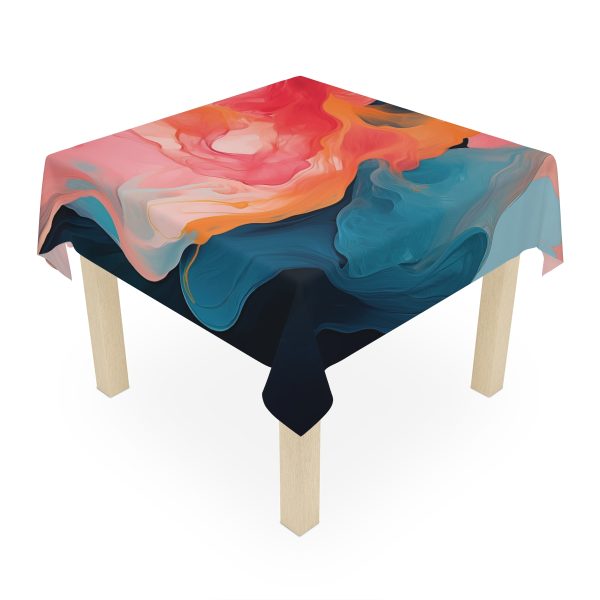 Aqueous Expression in Navy and Peachy Pastels 03 - Tablecloth