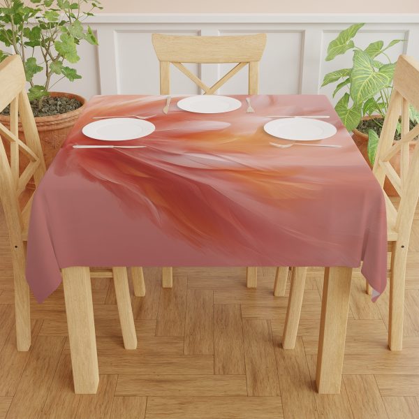 Lovely Fuzzy Feathers in Peach 02 - Tablecloth - Image 4