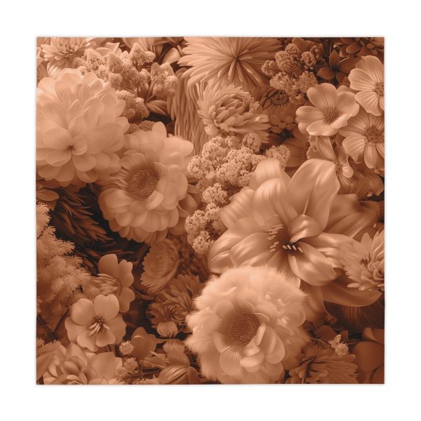 Lustrous Peach Fuzz Tone Baroque Floral 02 - Tablecloth - Image 2