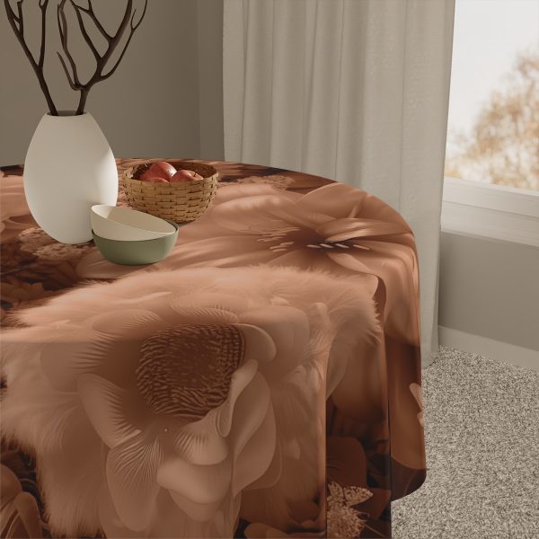 Lustrous Peach Fuzz Tone Baroque Floral 02 - Tablecloth - Image 5