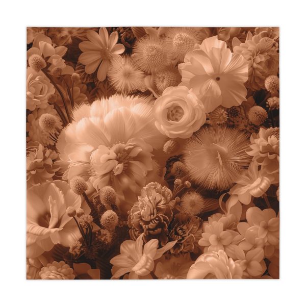 Lustrous Peach Fuzz Tone Baroque Floral 01 - Tablecloth - Image 2