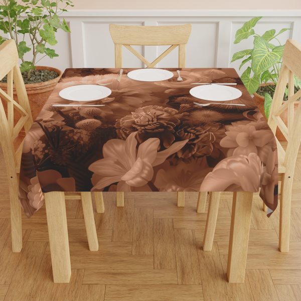 Lustrous Peach Fuzz Tone Baroque Floral 01 - Tablecloth - Image 4