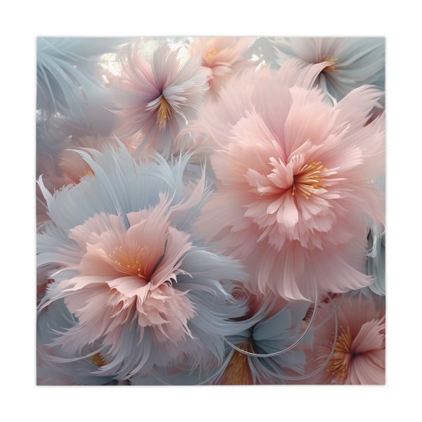 Powder Pink and Baby Blue Feathery Floral - Tablecloth - Image 2