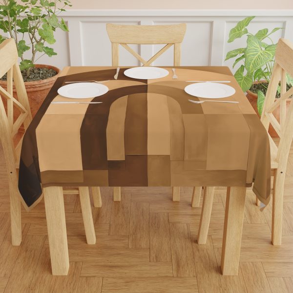 Soft Geometric Archways in Honey Yellow Tone - Tablecloth - Image 4