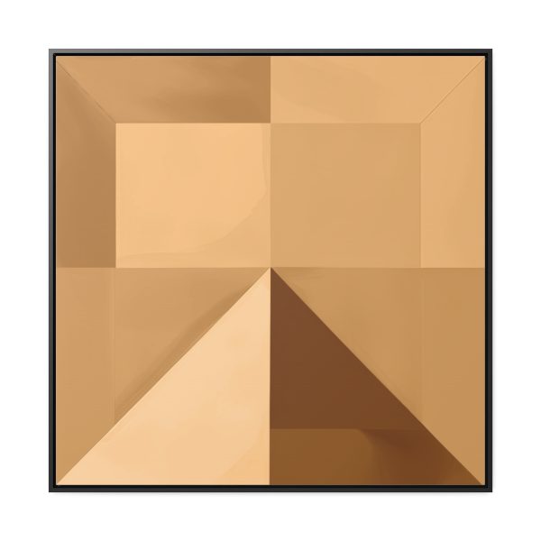 Soft Geometric Pyramid 01 in Honey Yellow Tone - Gallery Canvas Wraps, Square Frame - Image 65