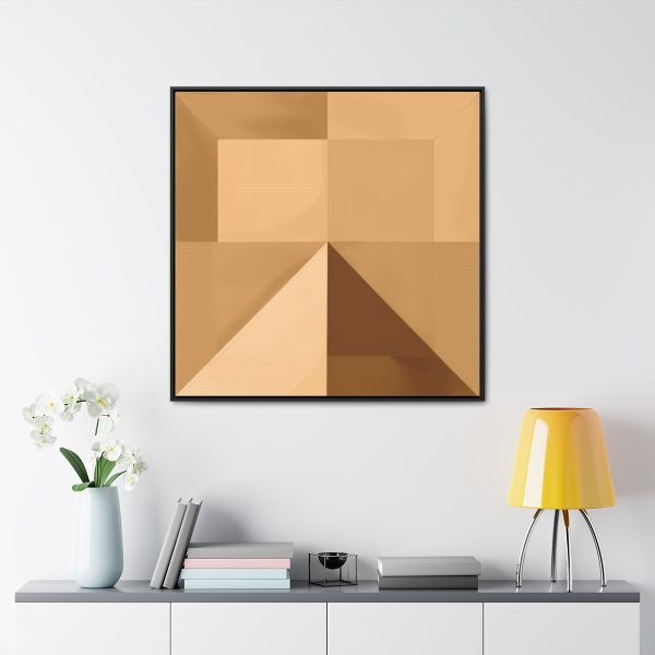 Soft Geometric Pyramid 01 in Honey Yellow Tone - Gallery Canvas Wraps, Square Frame - Image 68