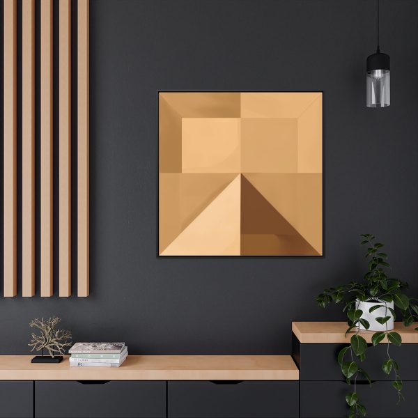 Soft Geometric Pyramid 01 in Honey Yellow Tone - Gallery Canvas Wraps, Square Frame - Image 69