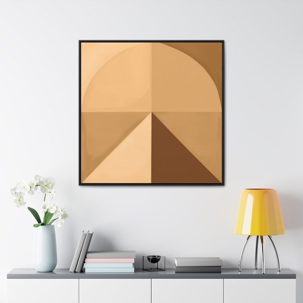 Soft Geometric Pyramid 02 in Honey Yellow Tone - Gallery Canvas Wraps, Square Frame - Image 68