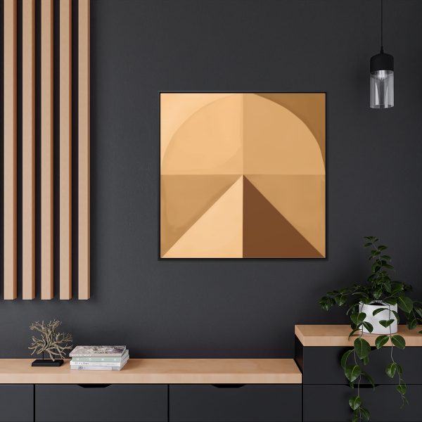 Soft Geometric Pyramid 02 in Honey Yellow Tone - Gallery Canvas Wraps, Square Frame - Image 69