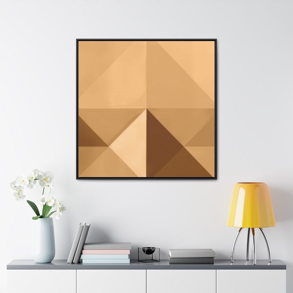 Soft Geometric Pyramid 03 in Honey Yellow Tone - Gallery Canvas Wraps, Square Frame - Image 68