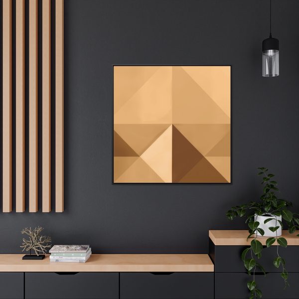 Soft Geometric Pyramid 03 in Honey Yellow Tone - Gallery Canvas Wraps, Square Frame - Image 69