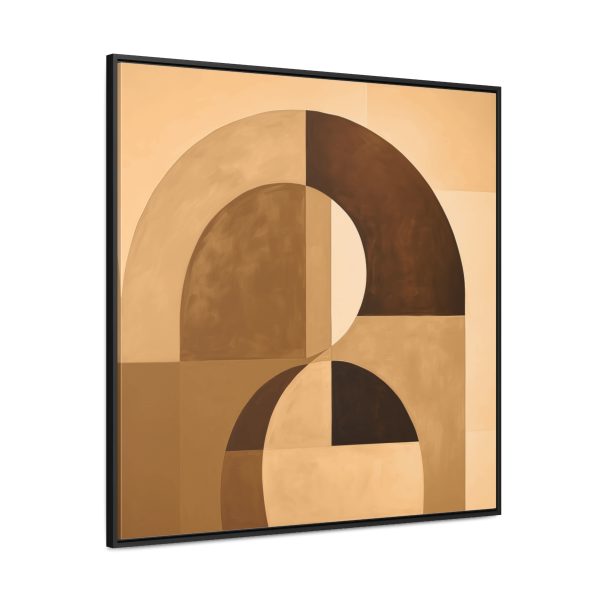 Soft Geometric Windows in Honey Yellow Tone - Gallery Canvas Wraps, Square Frame - Image 66