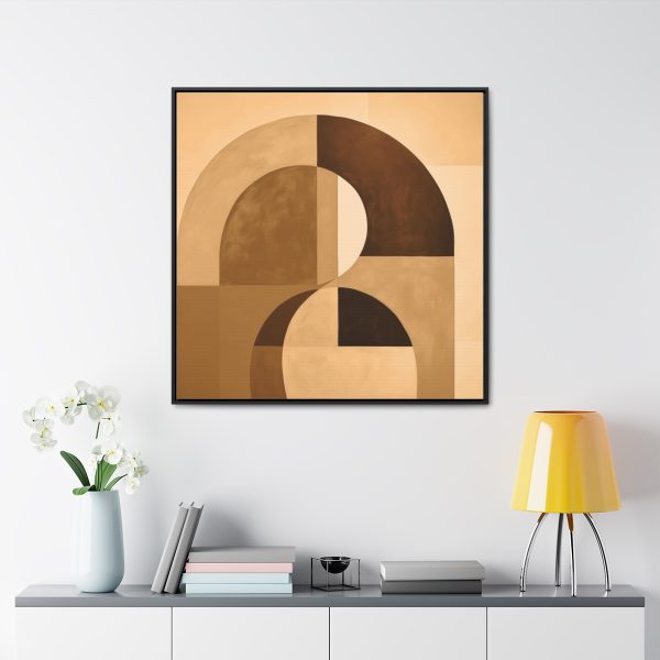 Soft Geometric Windows in Honey Yellow Tone - Gallery Canvas Wraps, Square Frame - Image 68