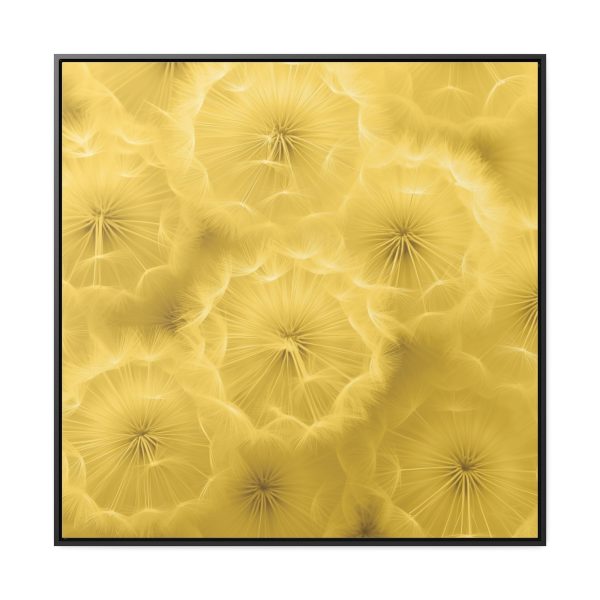 Dandelion Down Motif in Super Lemon Tone - Gallery Canvas Wraps, Square Frame - Image 65