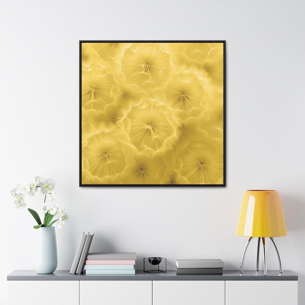 Dandelion Down Motif in Super Lemon Tone - Gallery Canvas Wraps, Square Frame - Image 68