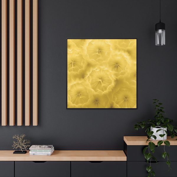 Dandelion Down Motif in Super Lemon Tone - Gallery Canvas Wraps, Square Frame - Image 69