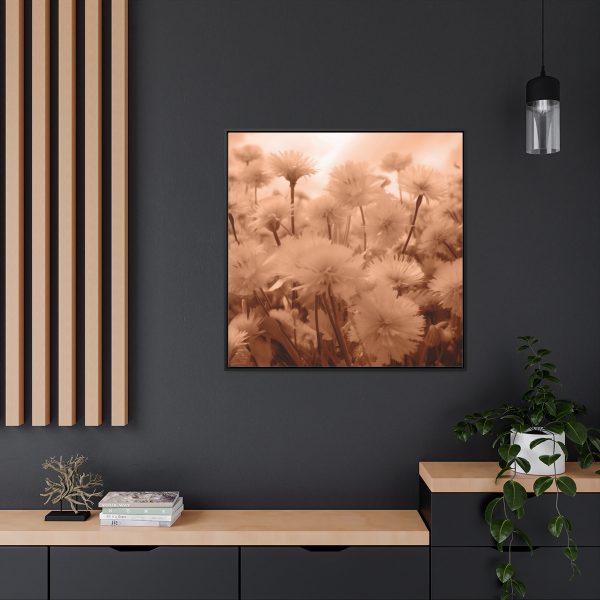 Fuzzy Dandelion Fantasy in Peach Fuzz Tone - Gallery Canvas Wraps, Square Frame - Image 69