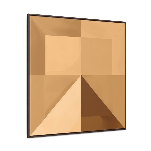 Soft Geometric Pyramid 01 in Honey Yellow Tone - Gallery Canvas Wraps, Square Frame - Image 2