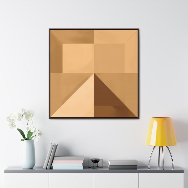 Soft Geometric Pyramid 01 in Honey Yellow Tone - Gallery Canvas Wraps, Square Frame - Image 4