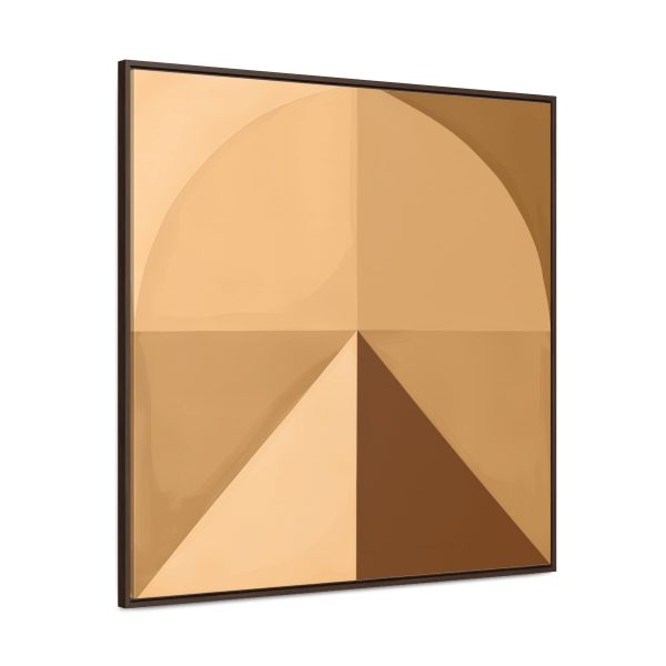 Soft Geometric Pyramid 02 in Honey Yellow Tone - Gallery Canvas Wraps, Square Frame - Image 2