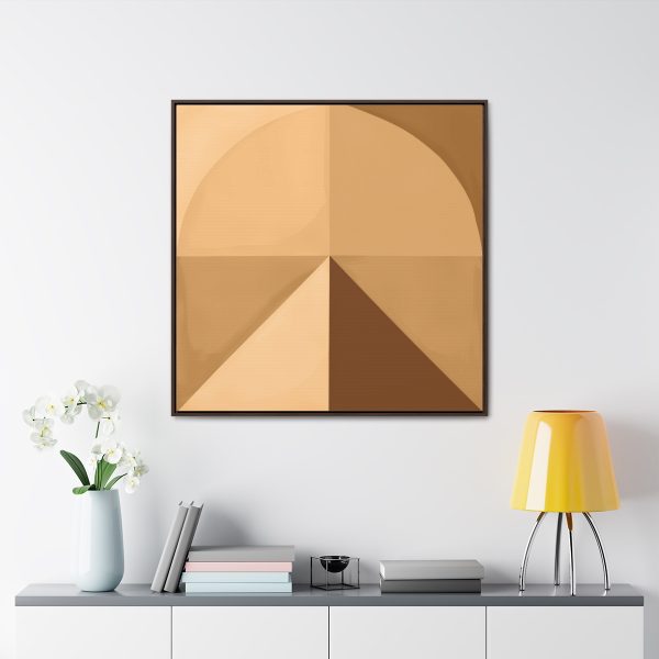 Soft Geometric Pyramid 02 in Honey Yellow Tone - Gallery Canvas Wraps, Square Frame - Image 4