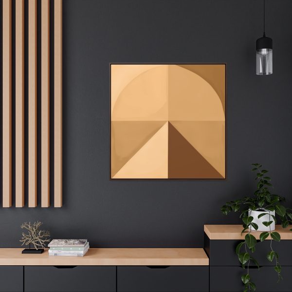 Soft Geometric Pyramid 02 in Honey Yellow Tone - Gallery Canvas Wraps, Square Frame - Image 5