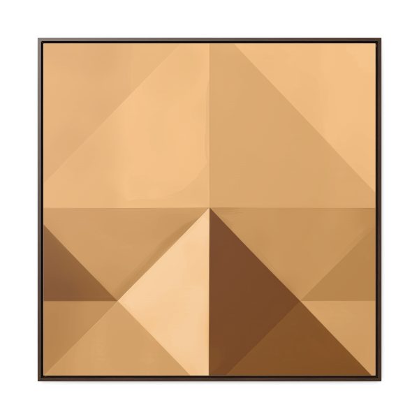 Soft Geometric Pyramid 03 in Honey Yellow Tone - Gallery Canvas Wraps, Square Frame