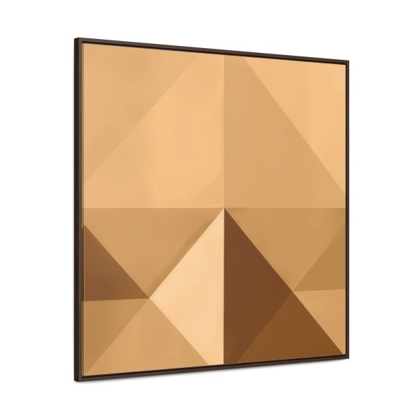 Soft Geometric Pyramid 03 in Honey Yellow Tone - Gallery Canvas Wraps, Square Frame - Image 2