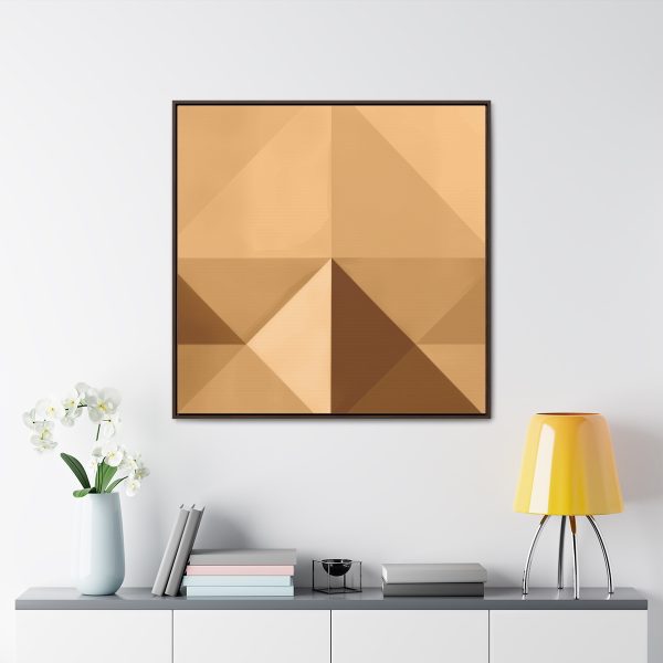 Soft Geometric Pyramid 03 in Honey Yellow Tone - Gallery Canvas Wraps, Square Frame - Image 4