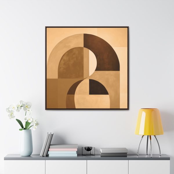 Soft Geometric Windows in Honey Yellow Tone - Gallery Canvas Wraps, Square Frame - Image 4