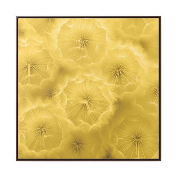 Dandelion Down Motif in Super Lemon Tone - Gallery Canvas Wraps, Square Frame