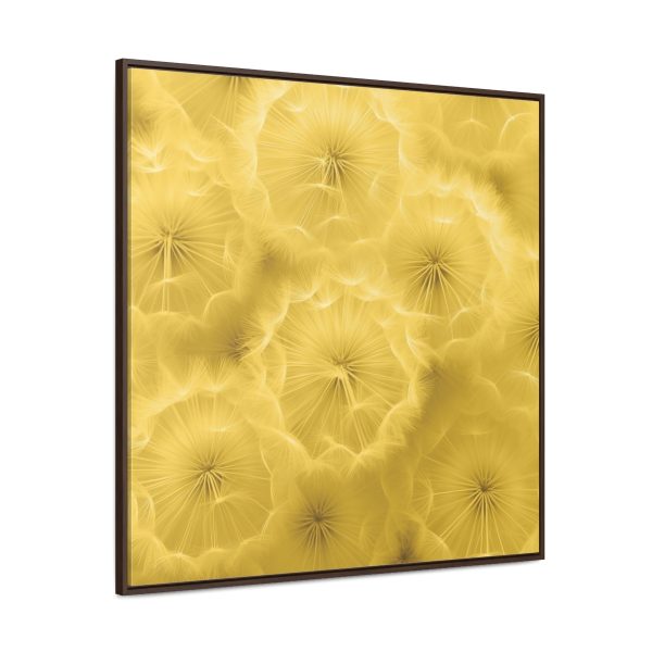 Dandelion Down Motif in Super Lemon Tone - Gallery Canvas Wraps, Square Frame - Image 2