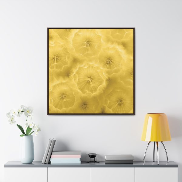 Dandelion Down Motif in Super Lemon Tone - Gallery Canvas Wraps, Square Frame - Image 4