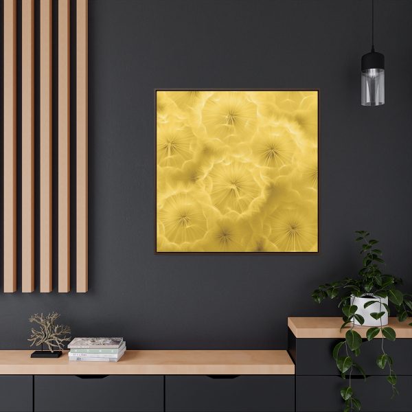 Dandelion Down Motif in Super Lemon Tone - Gallery Canvas Wraps, Square Frame - Image 5