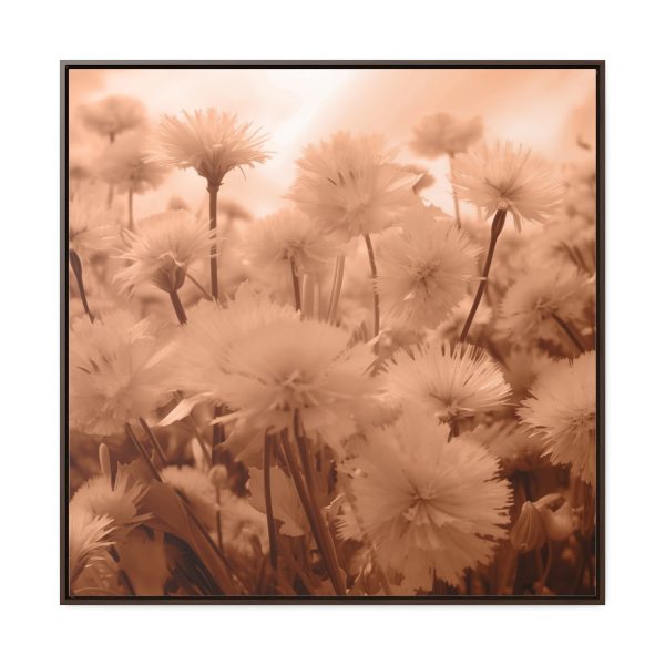 Fuzzy Dandelion Fantasy in Peach Fuzz Tone - Gallery Canvas Wraps, Square Frame