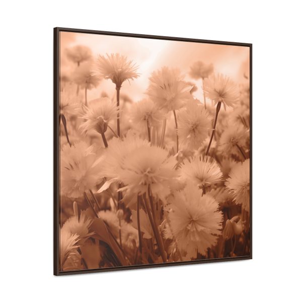 Fuzzy Dandelion Fantasy in Peach Fuzz Tone - Gallery Canvas Wraps, Square Frame - Image 2