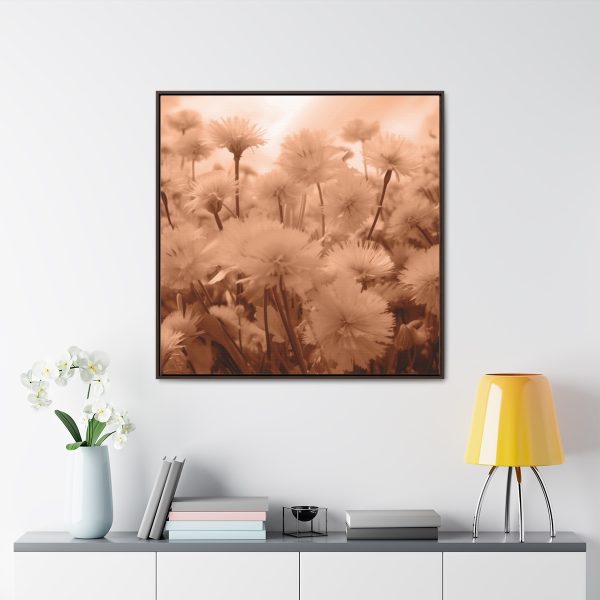 Fuzzy Dandelion Fantasy in Peach Fuzz Tone - Gallery Canvas Wraps, Square Frame - Image 4